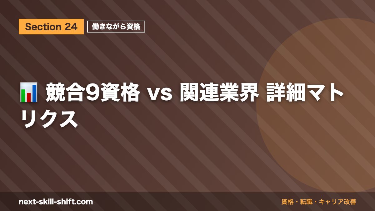 📊 競合9資格 vs 関連業界 詳細マトリクス