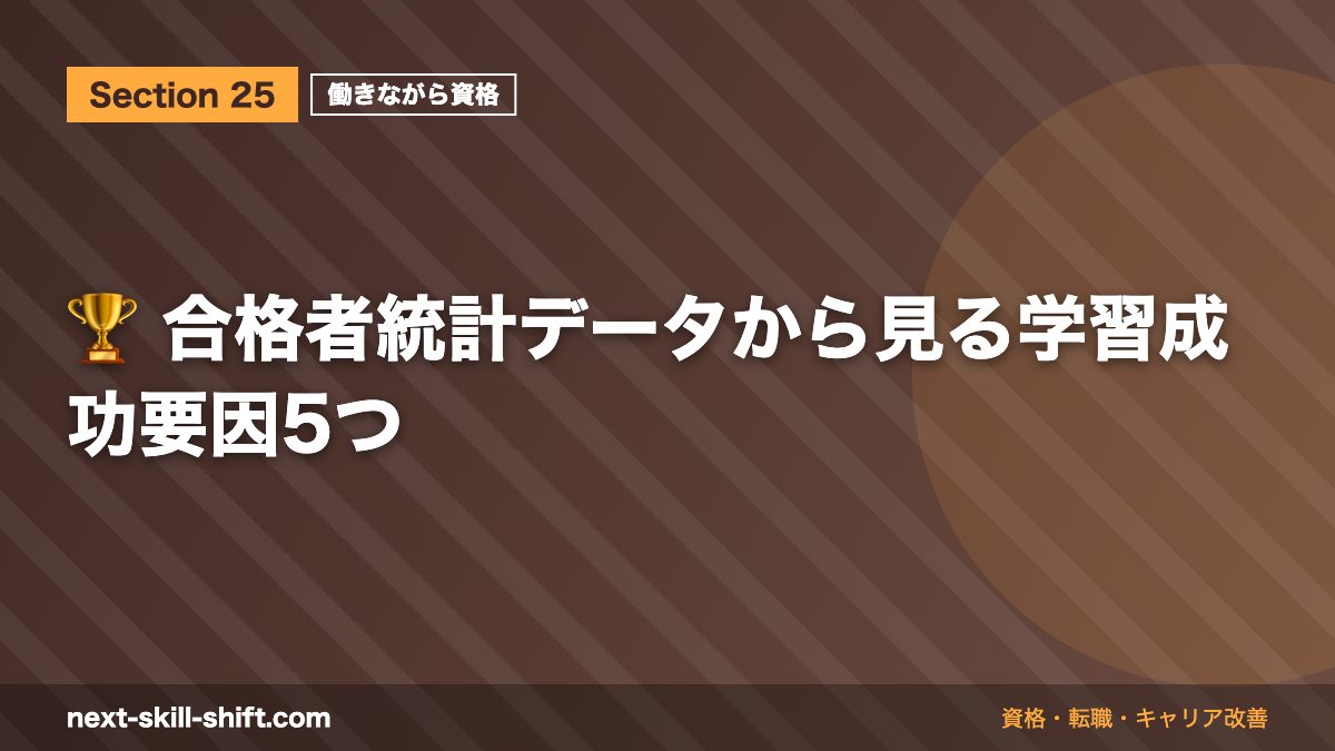 🏆 合格者統計データから見る学習成功要因5つ