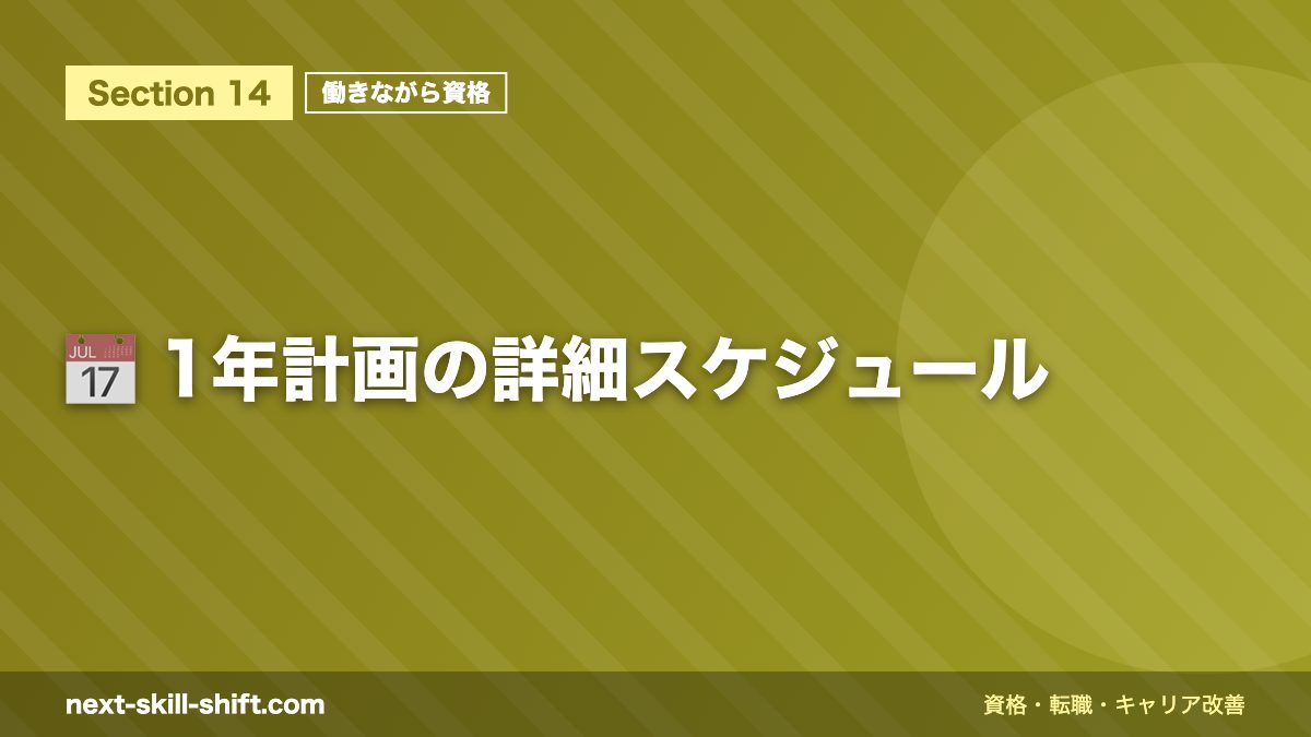 📅 1年計画の詳細スケジュール