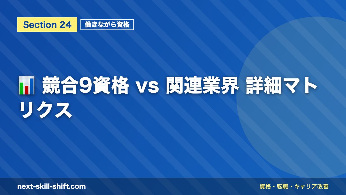 📊 競合9資格 vs 関連業界 詳細マトリクス