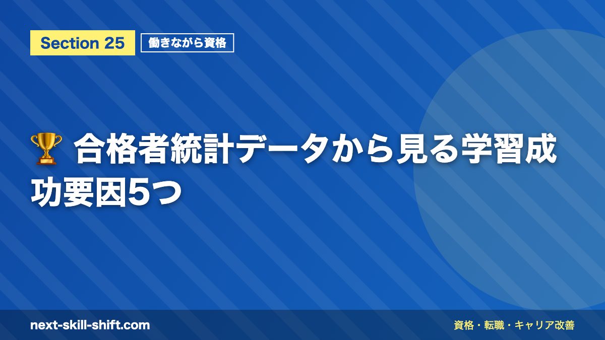 🏆 合格者統計データから見る学習成功要因5つ
