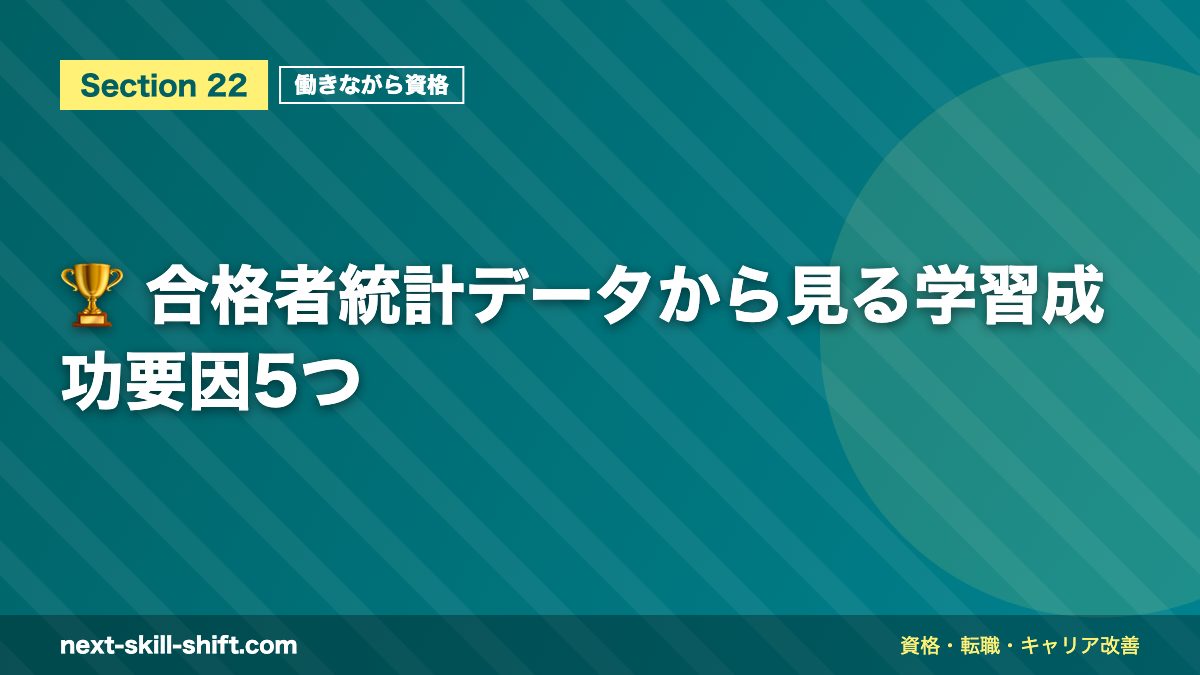 🏆 合格者統計データから見る学習成功要因5つ