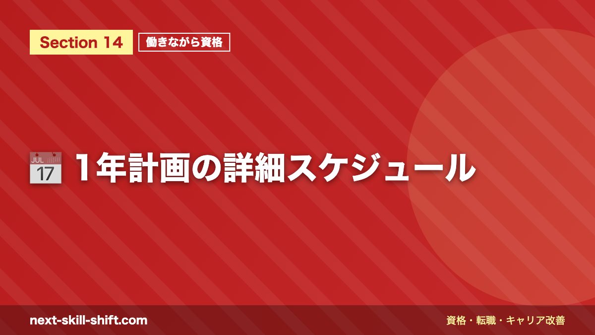 📅 1年計画の詳細スケジュール