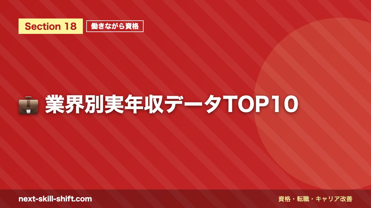 💼 業界別実年収データTOP10
