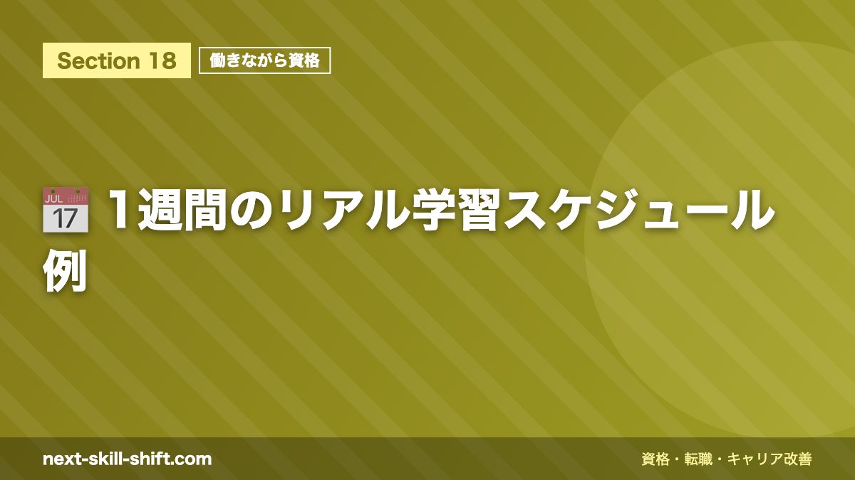 📅 1週間のリアル学習スケジュール例