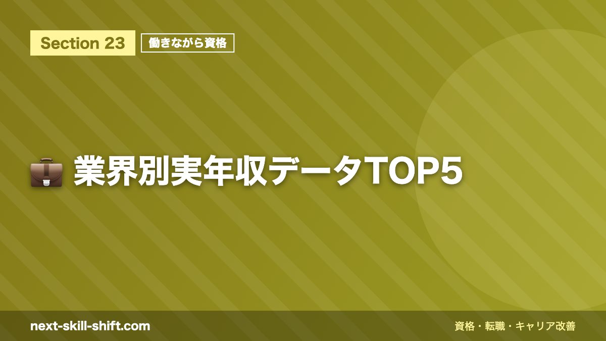 💼 業界別実年収データTOP5