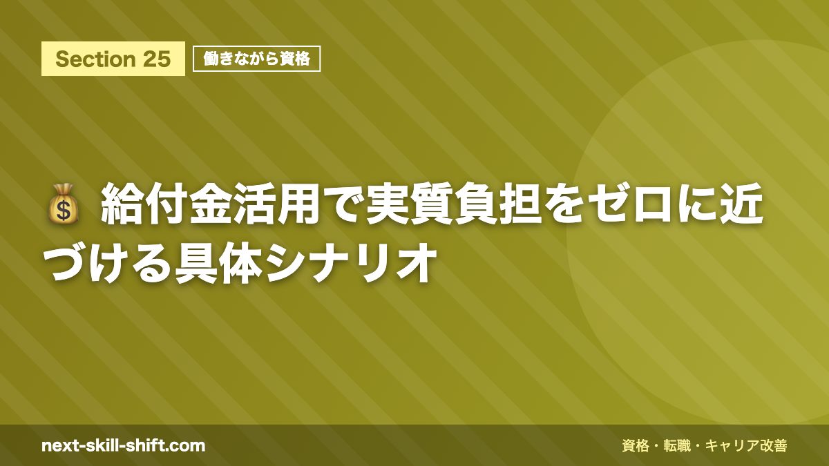 💰 給付金活用で実質負担をゼロに近づける具体シナリオ