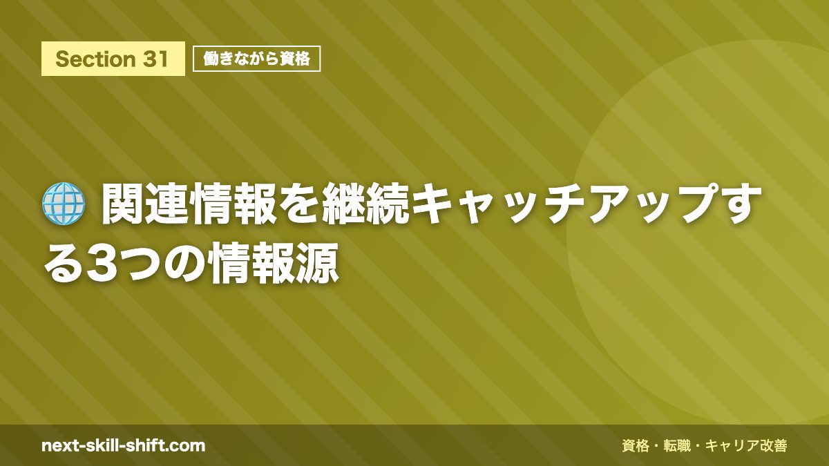 🌐 関連情報を継続キャッチアップする3つの情報源