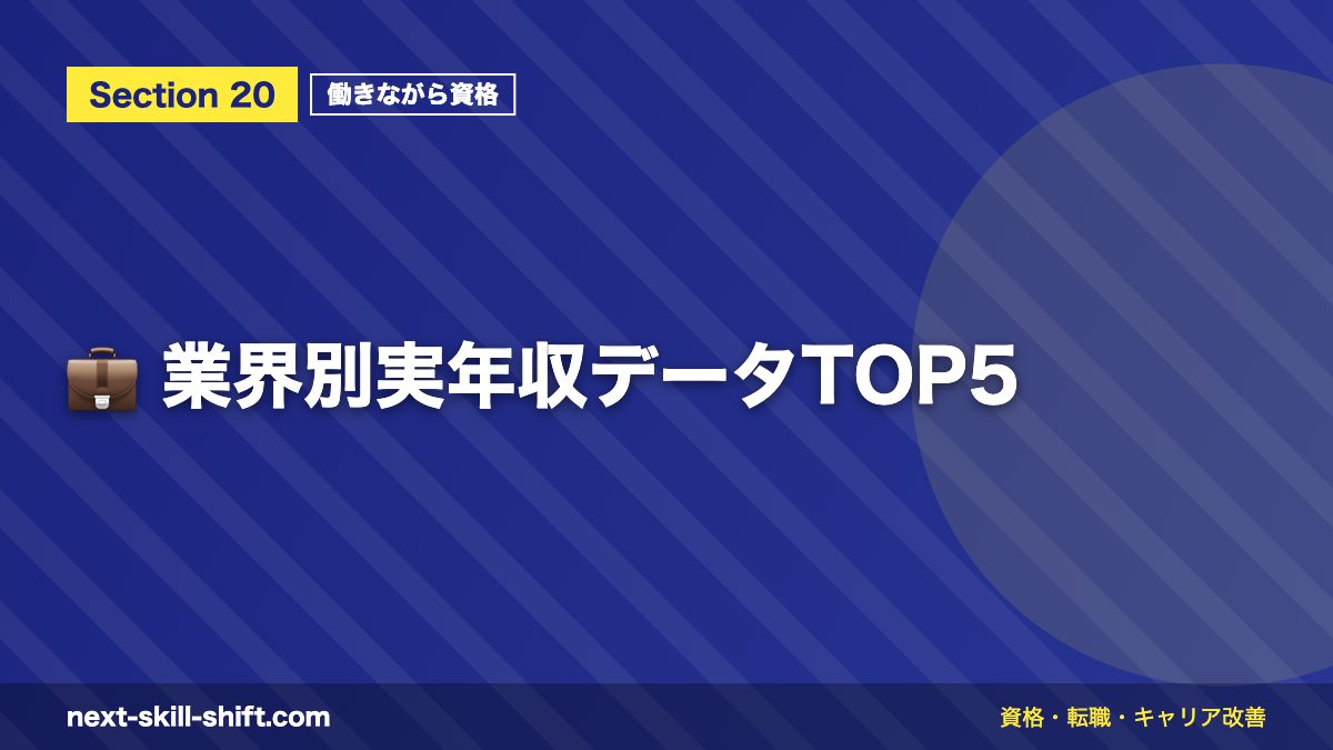 💼 業界別実年収データTOP5