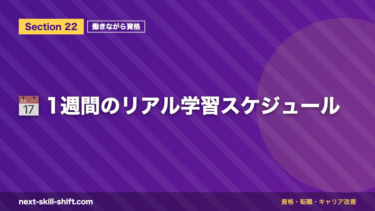 📅 1週間のリアル学習スケジュール