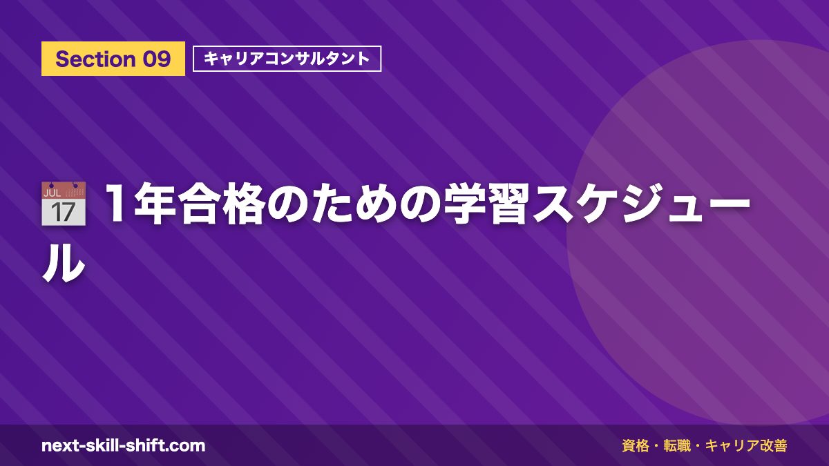 📅 1年合格のための学習スケジュール