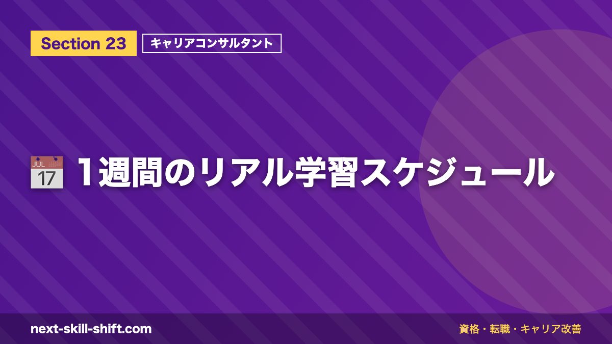 📅 1週間のリアル学習スケジュール