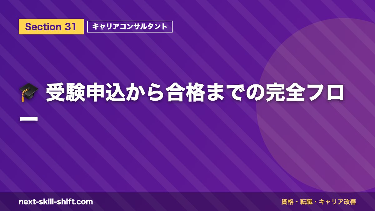 🎓 受験申込から合格までの完全フロー