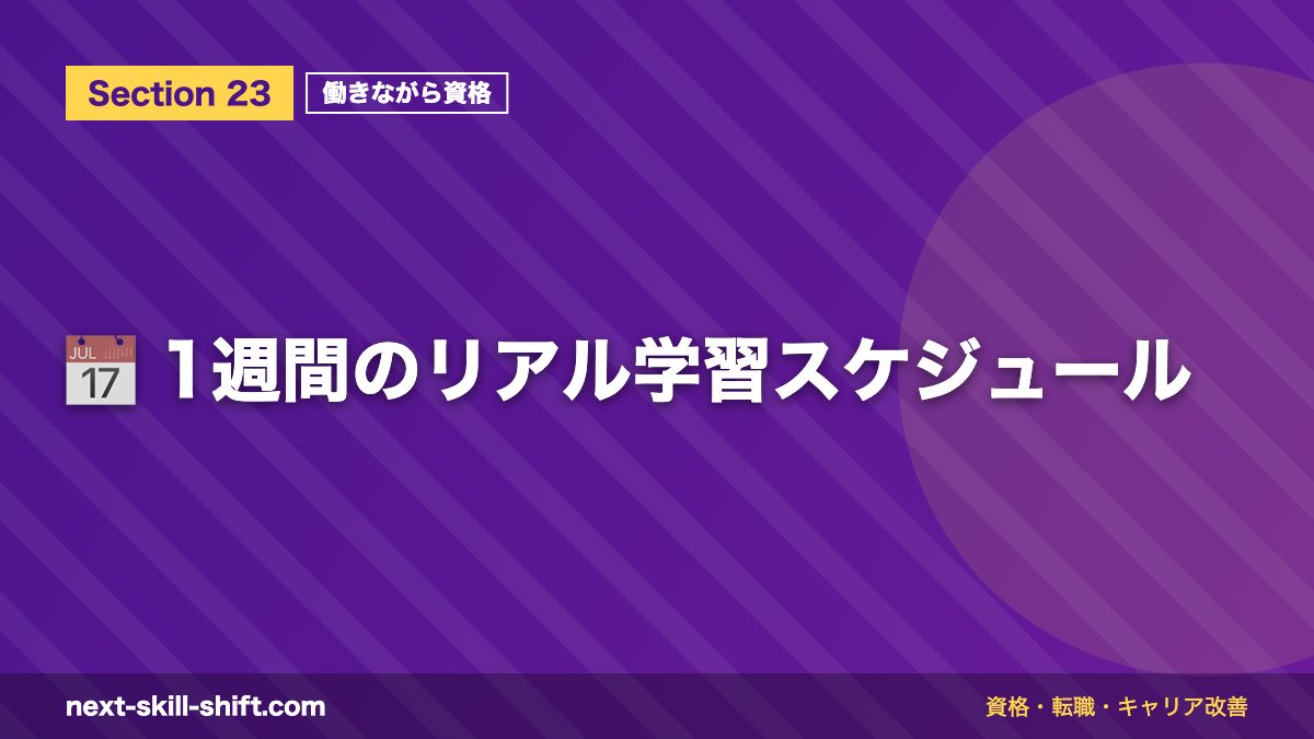 📅 1週間のリアル学習スケジュール