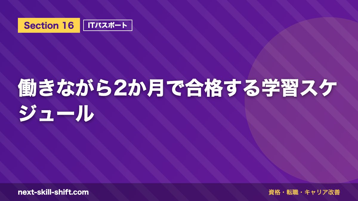 働きながら2か月で合格する学習スケジュール
