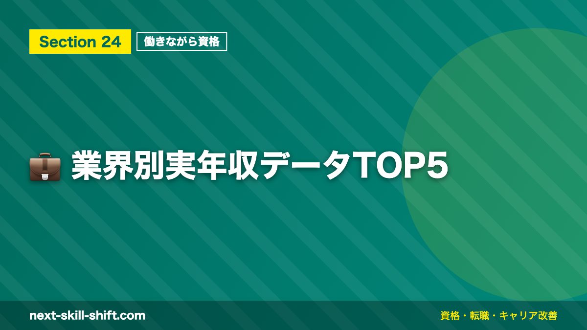 💼 業界別実年収データTOP5