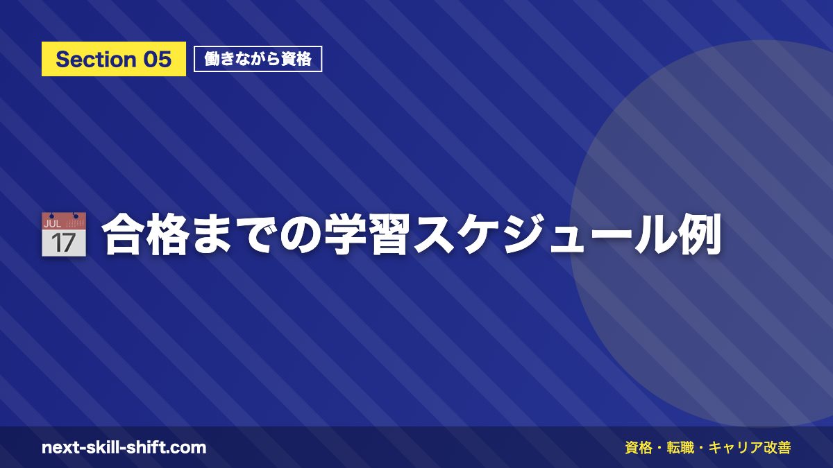 📅 合格までの学習スケジュール例