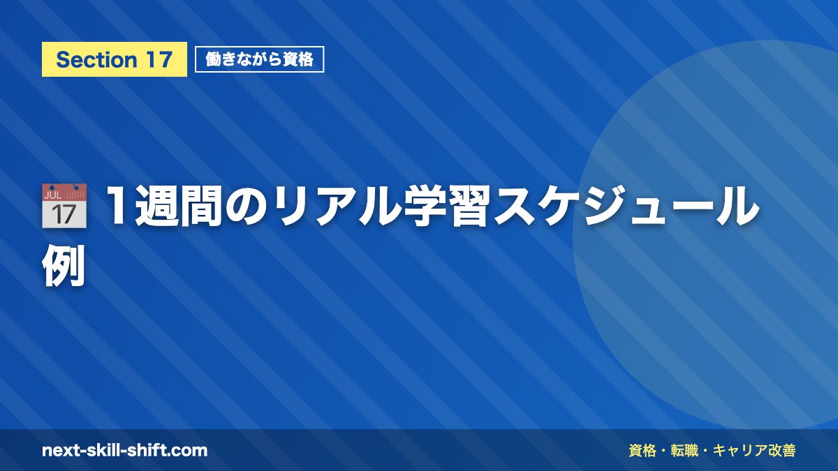📅 1週間のリアル学習スケジュール例