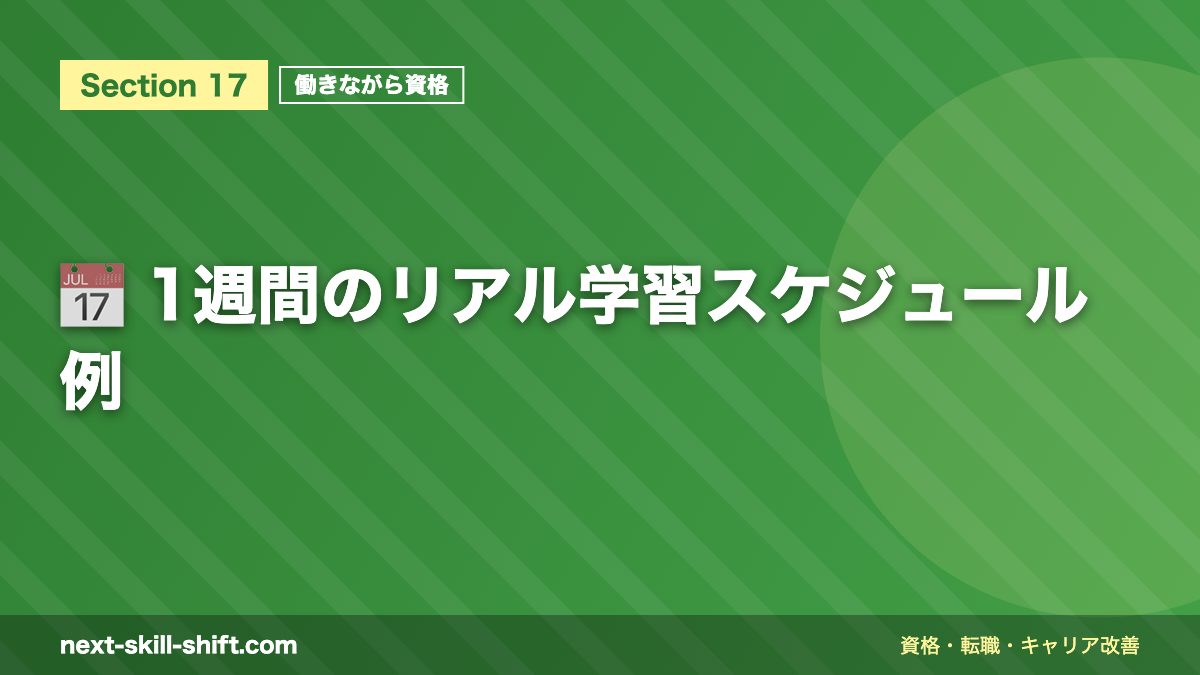 📅 1週間のリアル学習スケジュール例