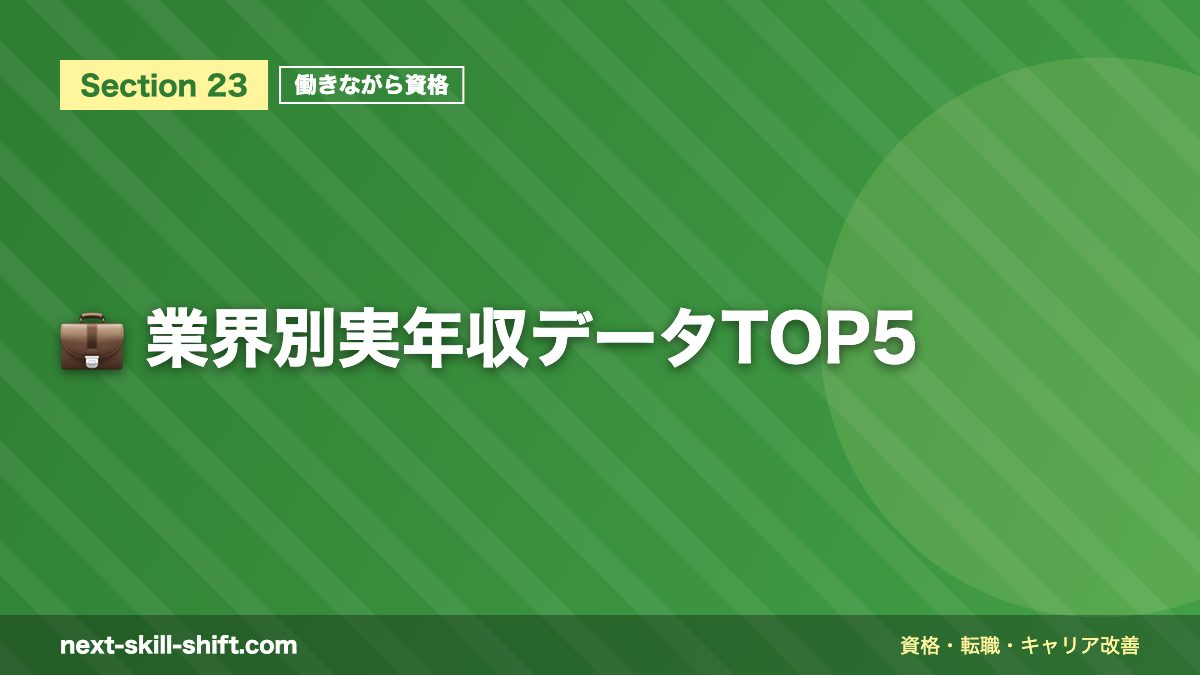 💼 業界別実年収データTOP5
