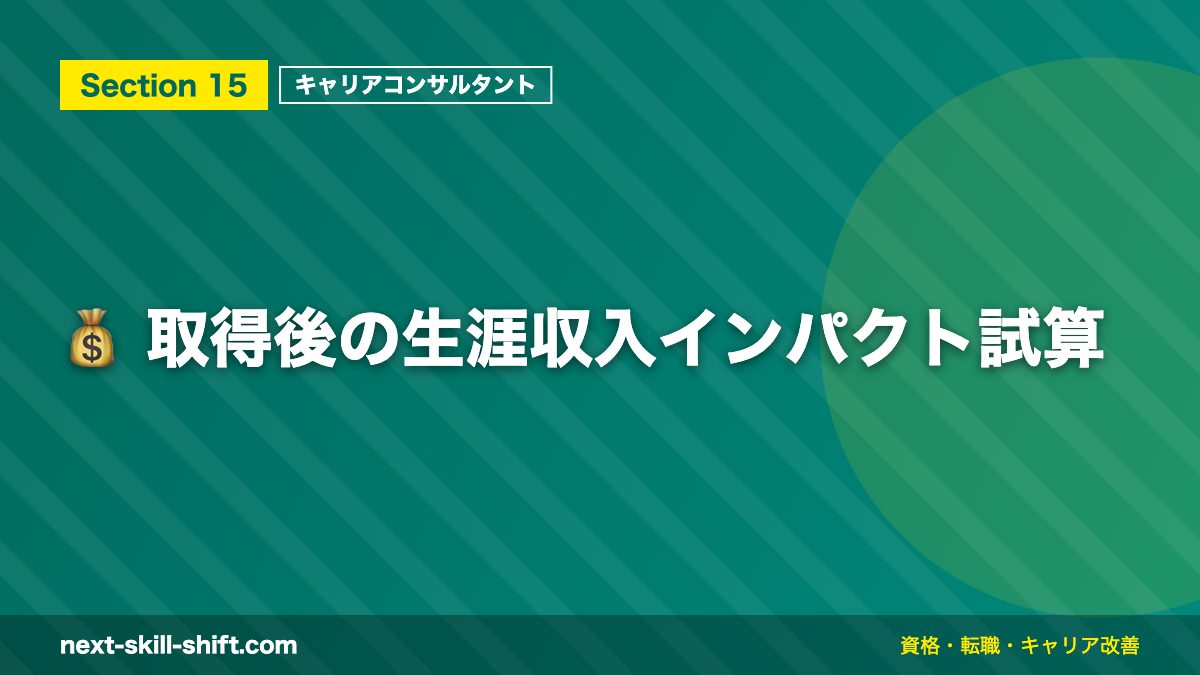 💰 取得後の生涯収入インパクト試算