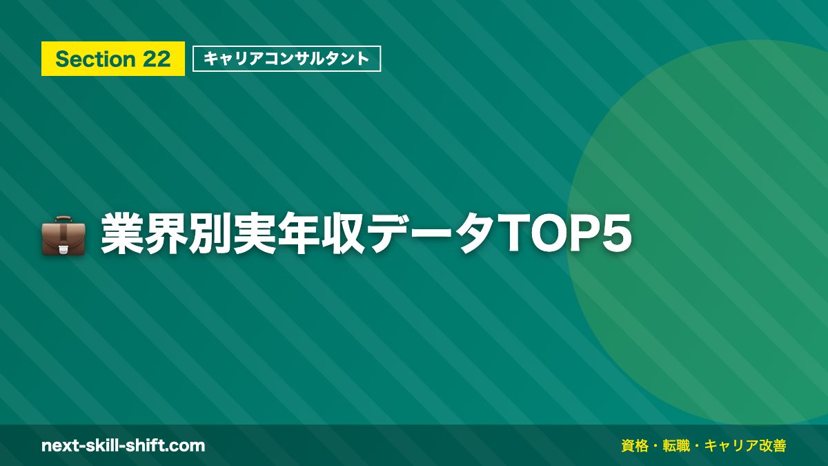 💼 業界別実年収データTOP5