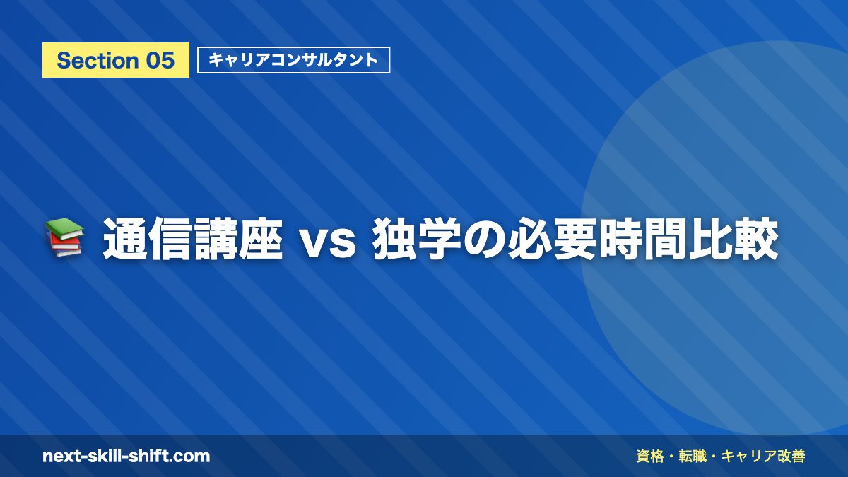 📚 通信講座 vs 独学の必要時間比較