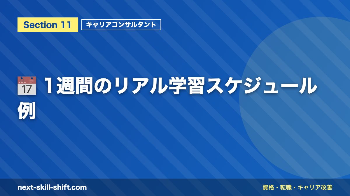 📅 1週間のリアル学習スケジュール例