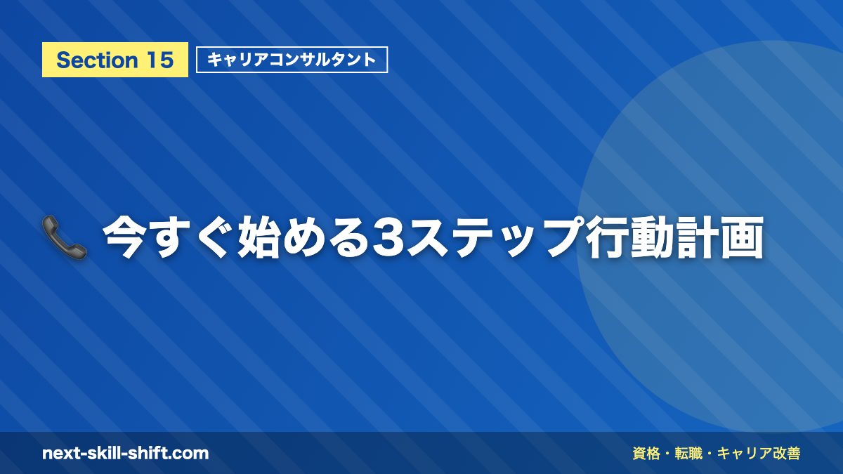 📞 今すぐ始める3ステップ行動計画
