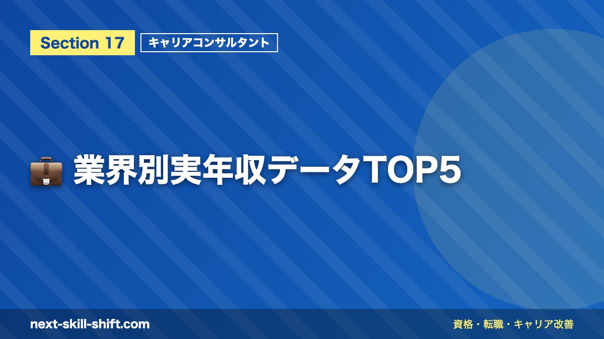 💼 業界別実年収データTOP5