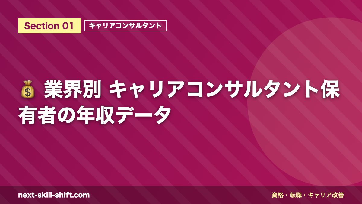 💰 業界別 キャリアコンサルタント保有者の年収データ