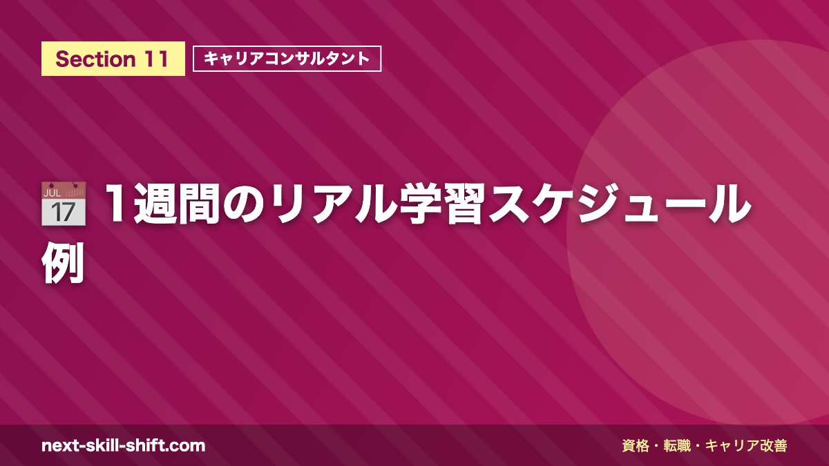 📅 1週間のリアル学習スケジュール例