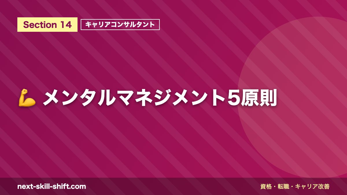 💪 メンタルマネジメント5原則
