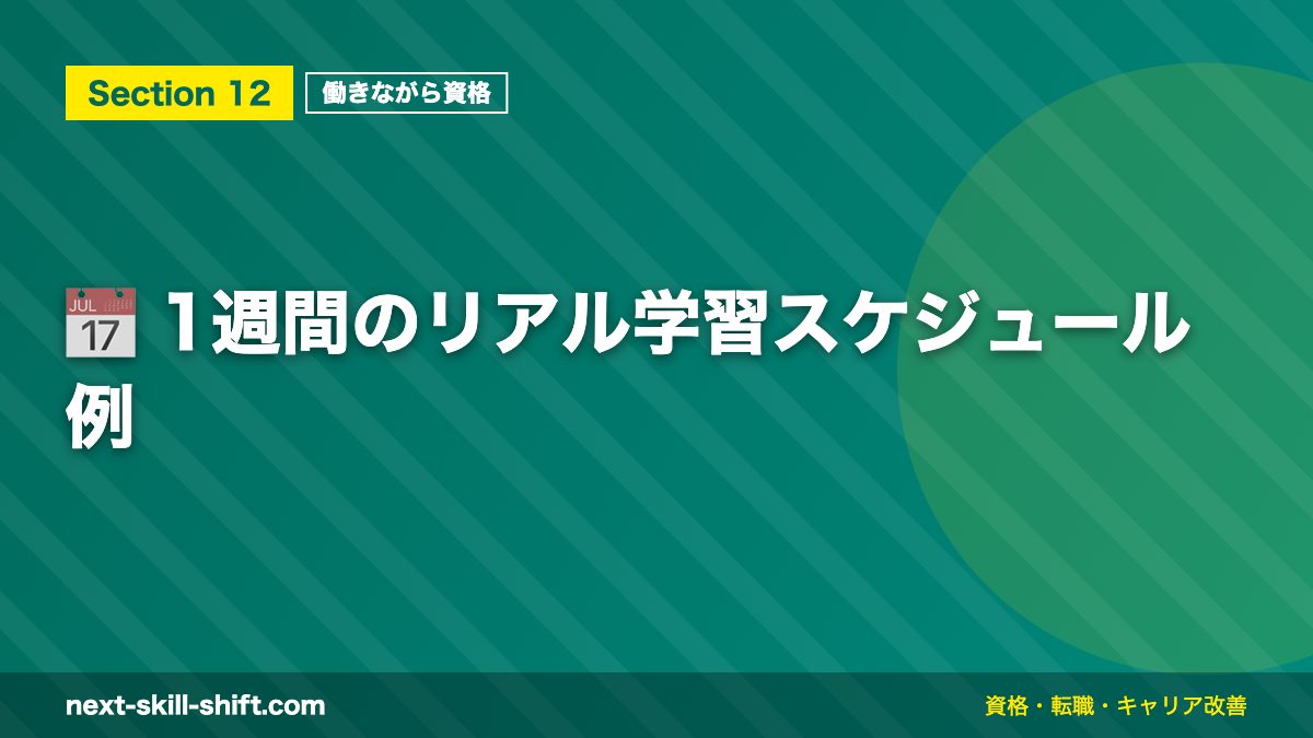 📅 1週間のリアル学習スケジュール例