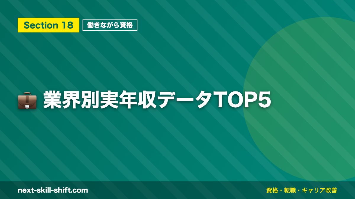 💼 業界別実年収データTOP5