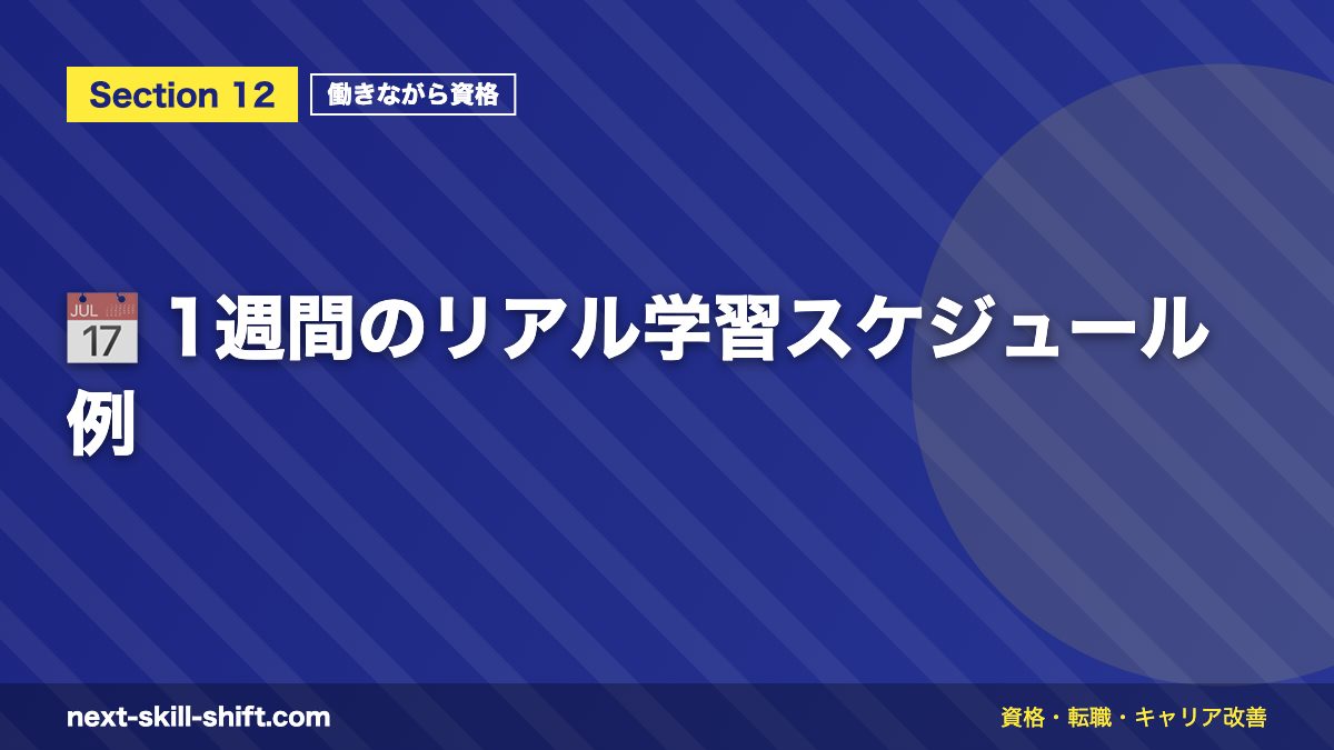 📅 1週間のリアル学習スケジュール例