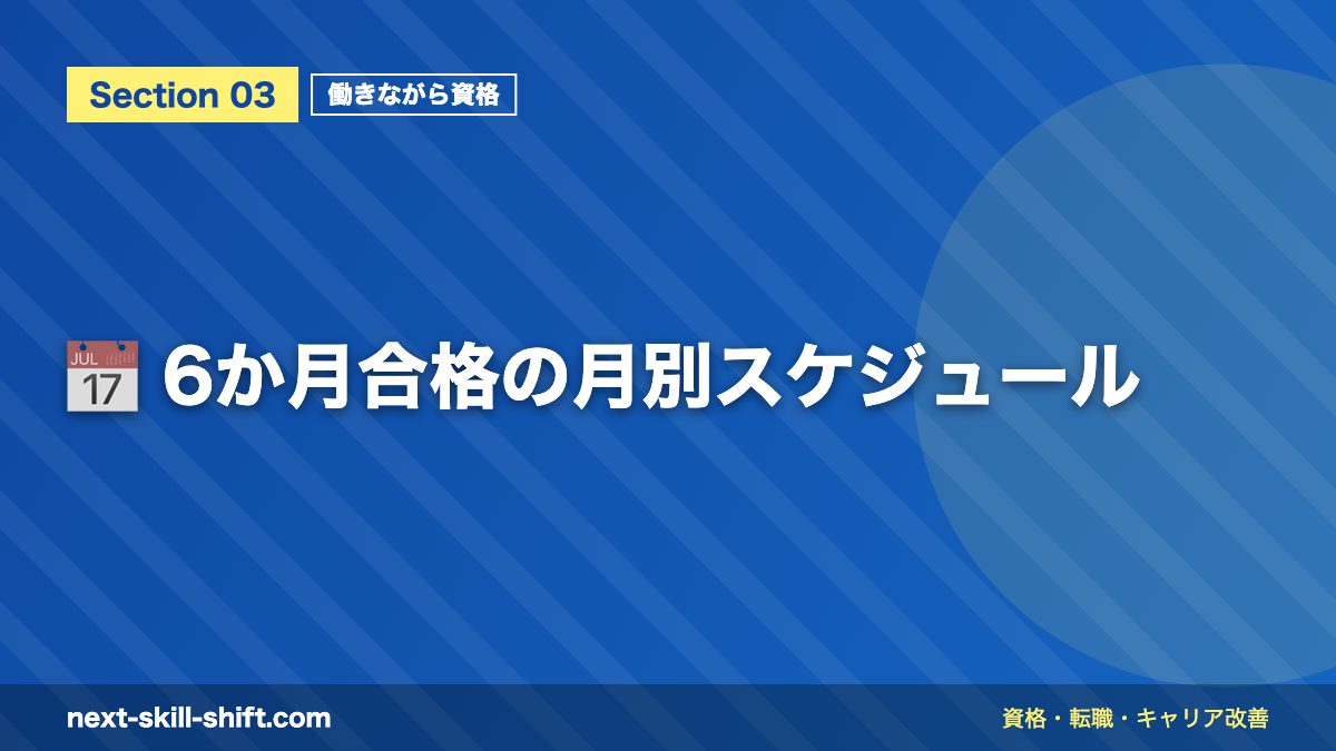 📅 6か月合格の月別スケジュール