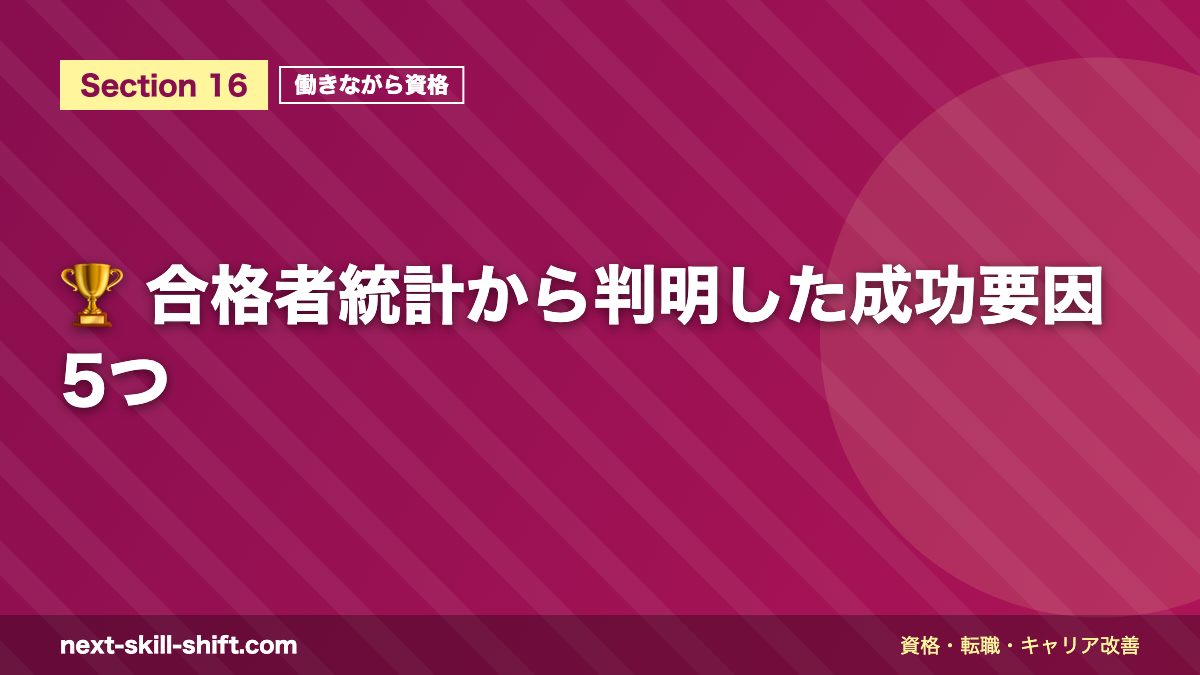 🏆 合格者統計から判明した成功要因5つ
