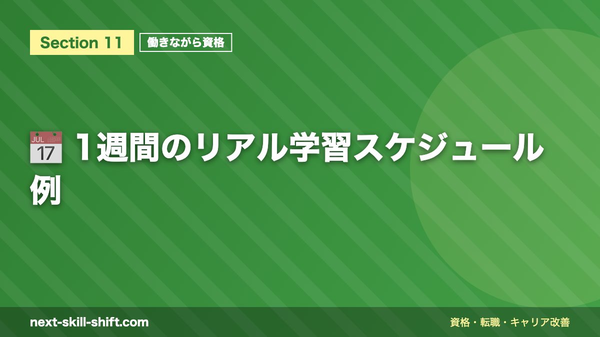 📅 1週間のリアル学習スケジュール例