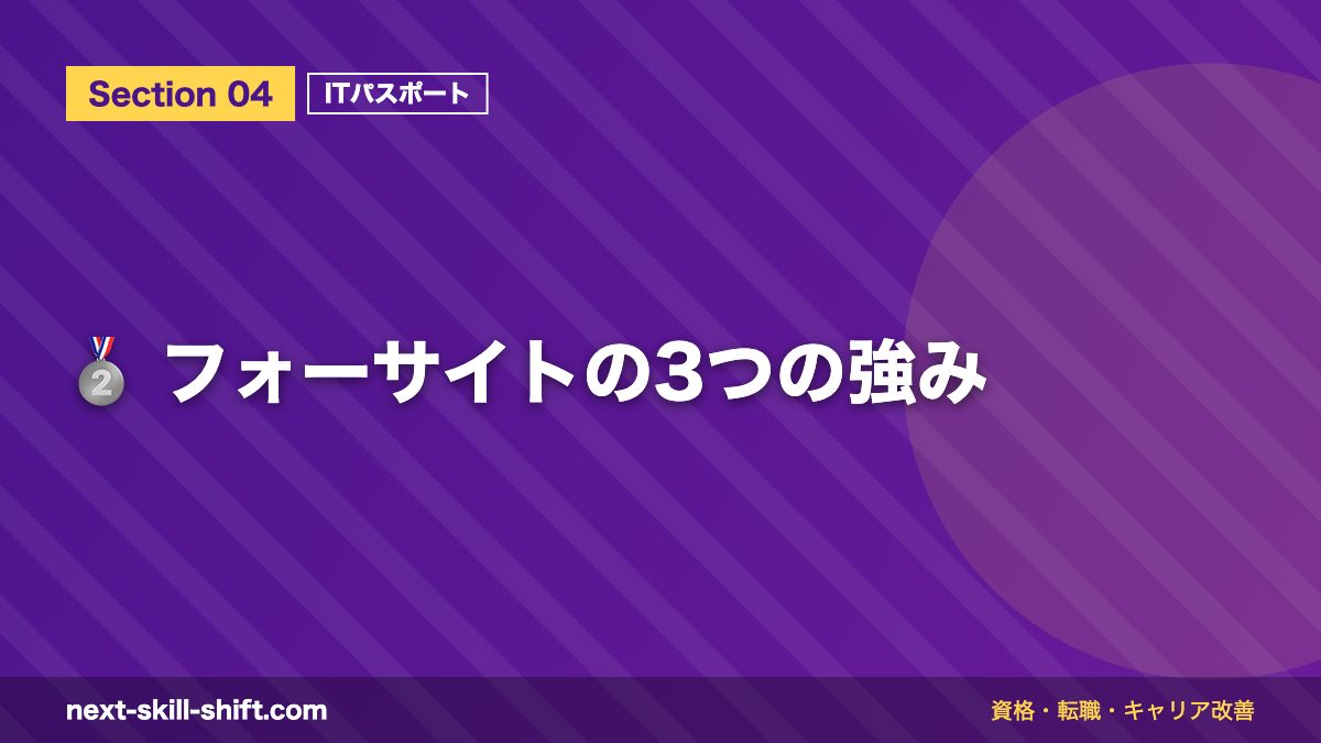 🥈 フォーサイトの3つの強み