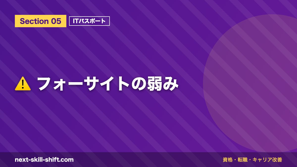 ⚠️ フォーサイトの弱み