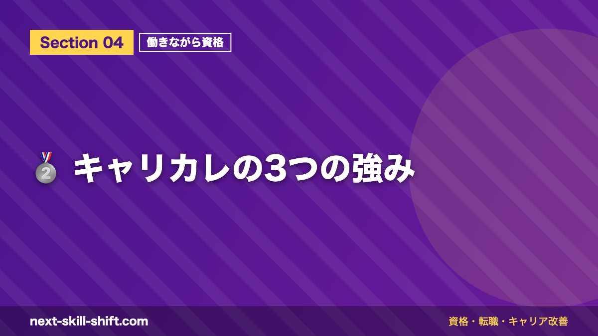 🥈 キャリカレの3つの強み