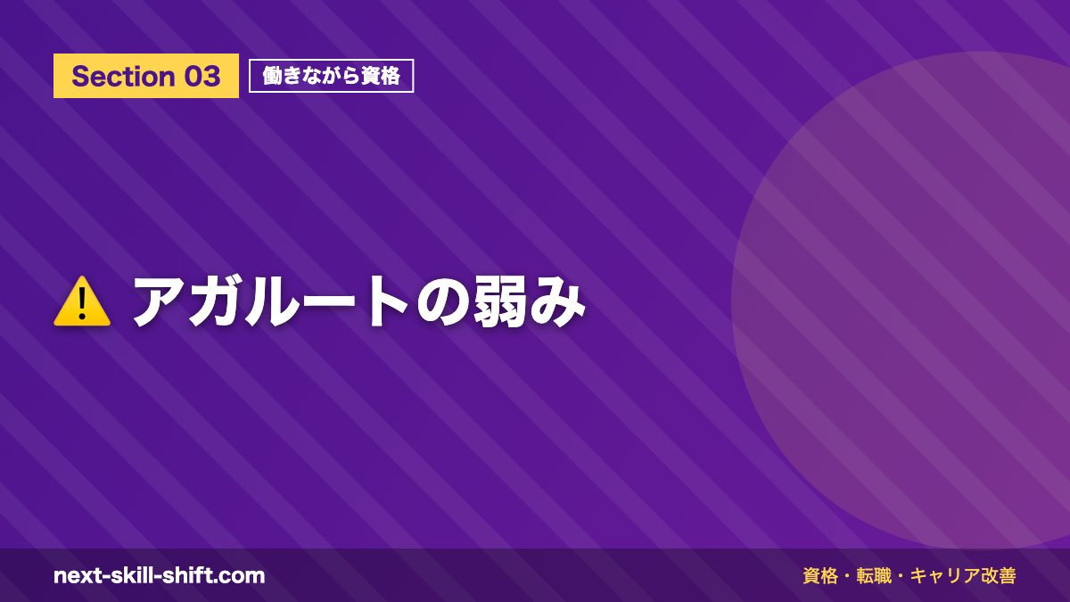 ⚠️ アガルートの弱み