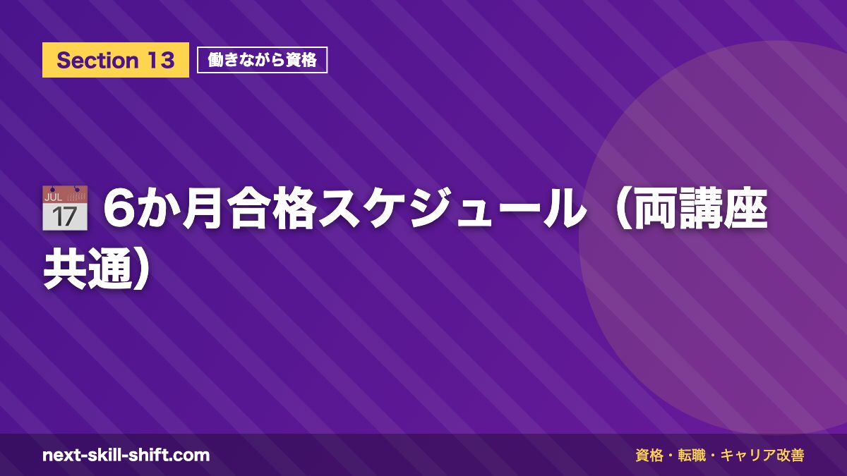 📅 6か月合格スケジュール(両講座共通)