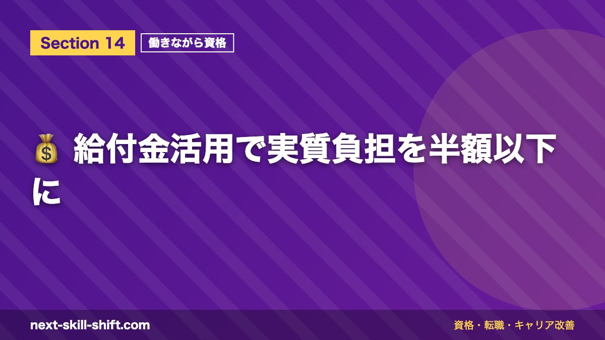 💰 給付金活用で実質負担を半額以下に