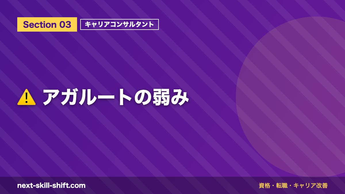 ⚠️ アガルートの弱み