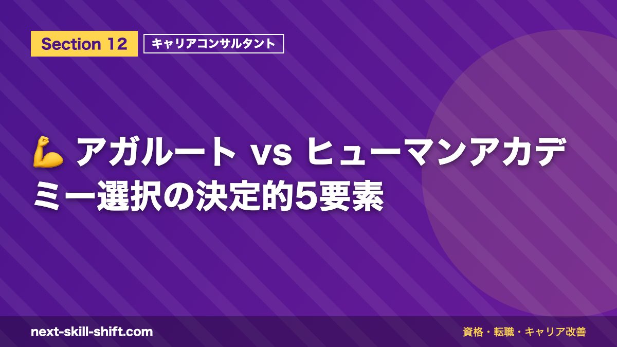 💪 アガルート vs ヒューマンアカデミー選択の決定的5要素