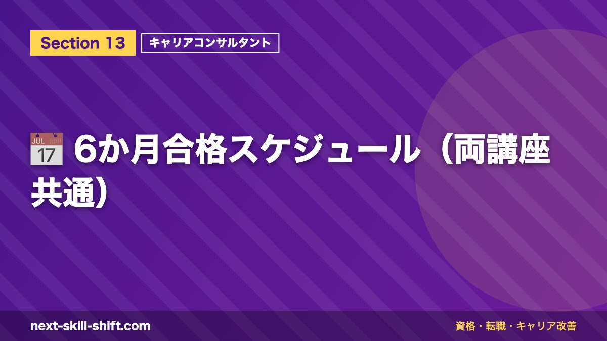 📅 6か月合格スケジュール(両講座共通)
