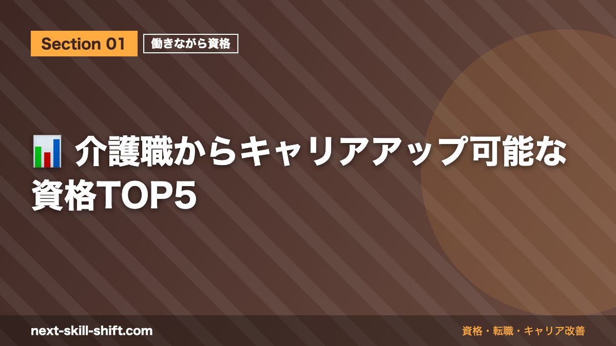 📊 介護職からキャリアアップ可能な資格TOP5