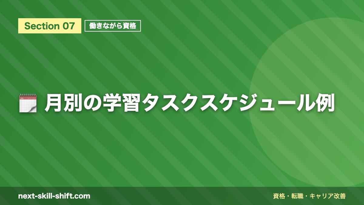 🗓️ 月別の学習タスクスケジュール例